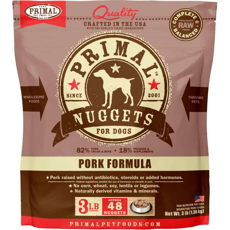 Canine Raw Frozen Nuggets (Pork) 3 lb.