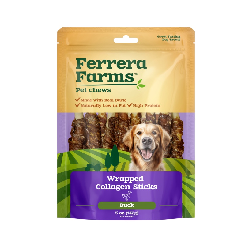 Ferrera Farms Duck Wrapped Collagen Sticks Dog Chews 5OZ