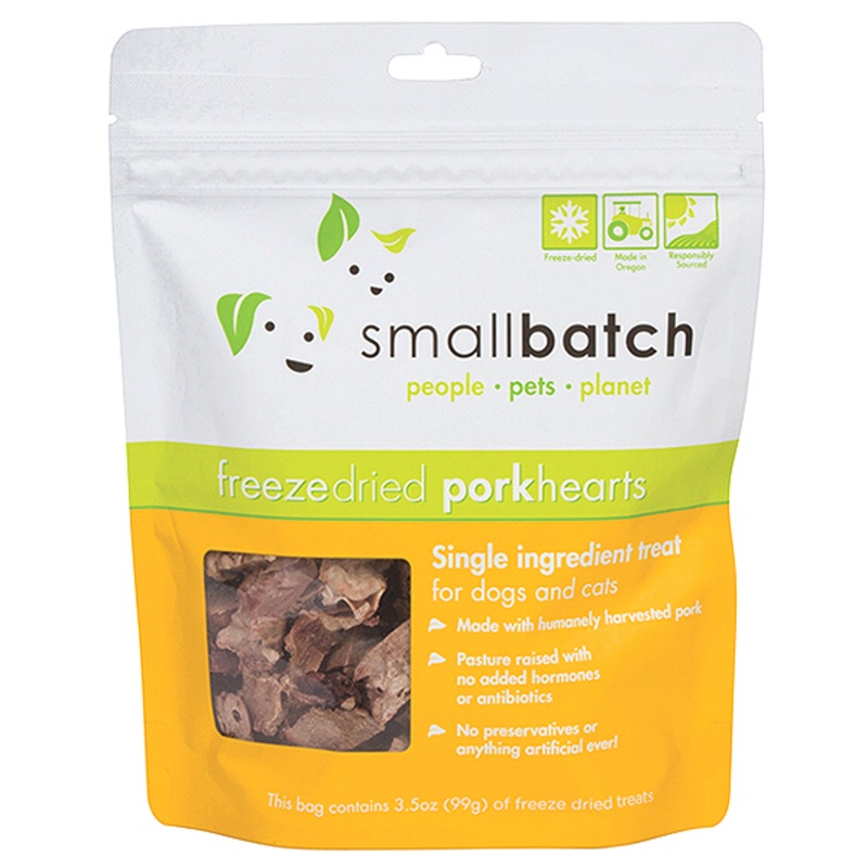Freeze-Dried Pork Hearts Single Ingredient Dog Treats 3.5oz