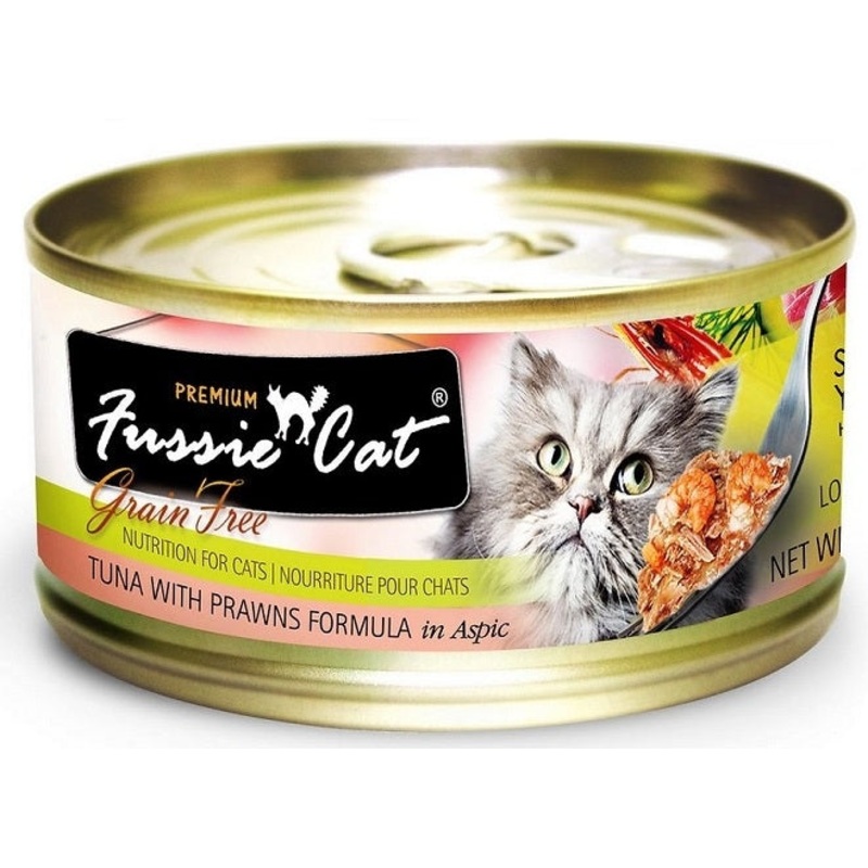 Fussie Cat Premium Tuna with Prawns Formula in Aspic Grain-Free Wet Cat Food 2.82oz