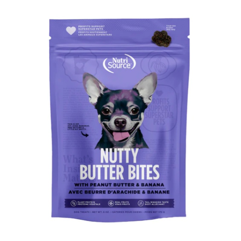 NutriSource Nutty Butter Bites Peanut Butter & Banana Dog Treats 6 oz