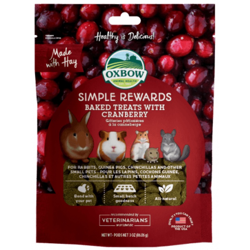 Oxbow Simple Rewards Baked Treats with Cranberry