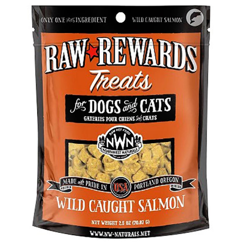 Raw Rewards 100% Wild Caught Salmon Freeze-Dried Raw Grain-Free Dog & Cat Treats 2.5oz
