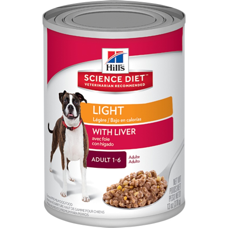 Science Diet Adult Light with Liver Wet Dog Food 13-oz, case of 12