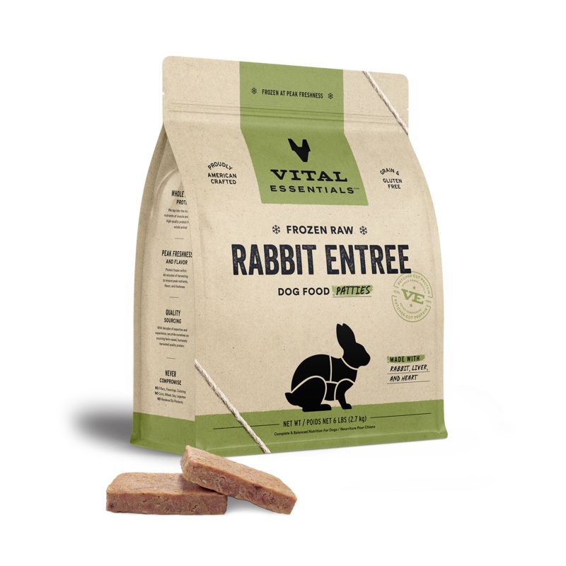 Vital Essentials Frozen Raw Rabbit Entre Dog Food Patties
