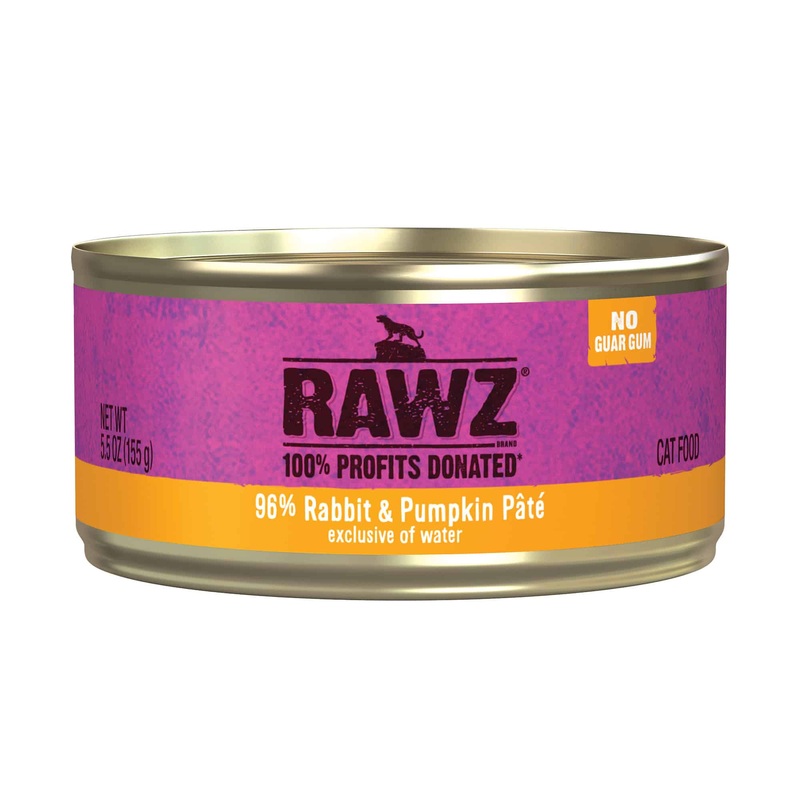 Rawz 96% Rabbit & Pumpkin Pate Cat Food 3 oz case of 18