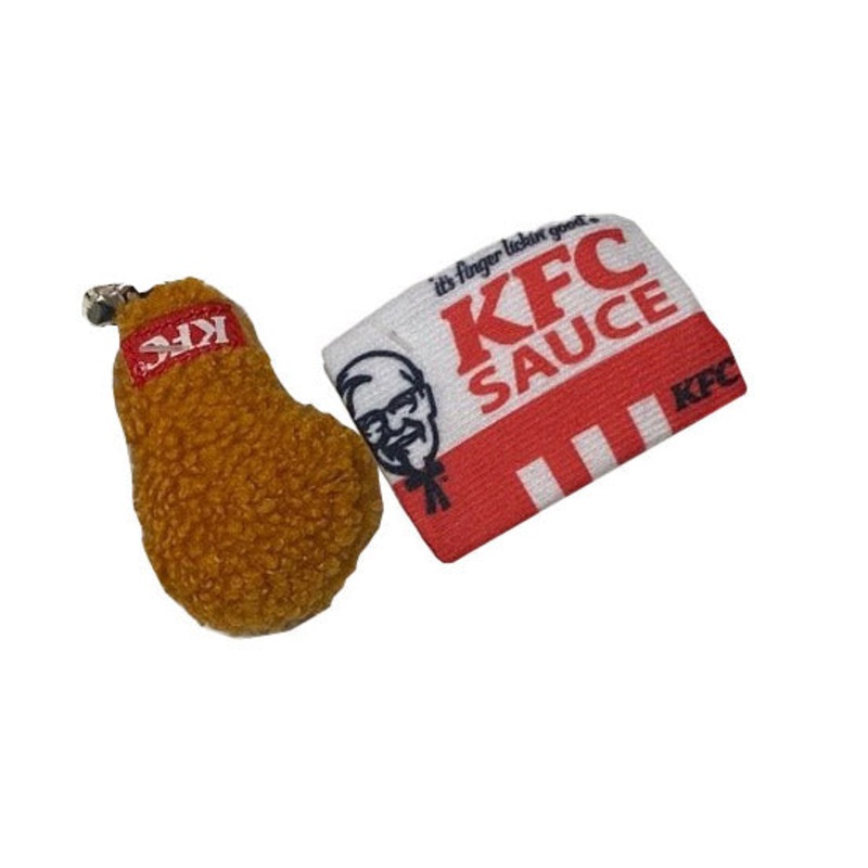Spot Ethical Pet Cat Toy Kentucky Fried Chicken Sauce Pack/Drumstick 2 Pack With Catnip
