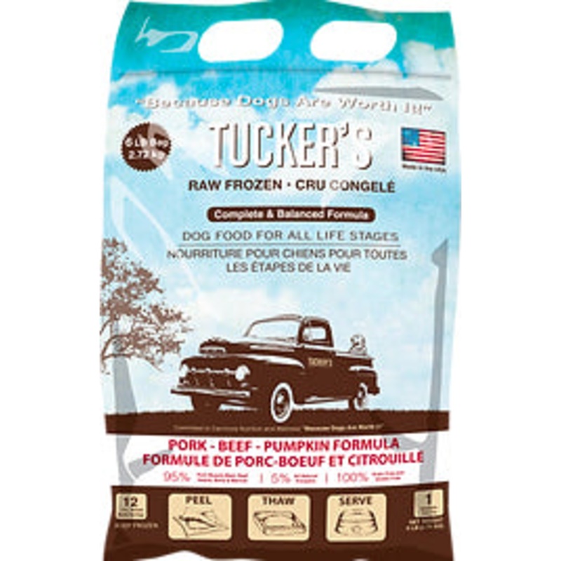 Tucker’s Complete and Balanced Grain-Free Pork-Beef-Pumpkin Formula Raw Frozen Patties Dog Food 6Lb