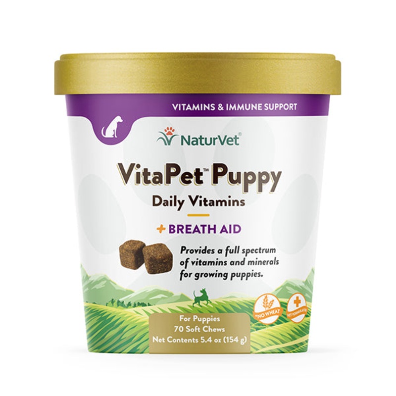 VitaPet Puppy Daily Vitamins Plus Breath Aid Soft Chews Dog Supplements 70 Count