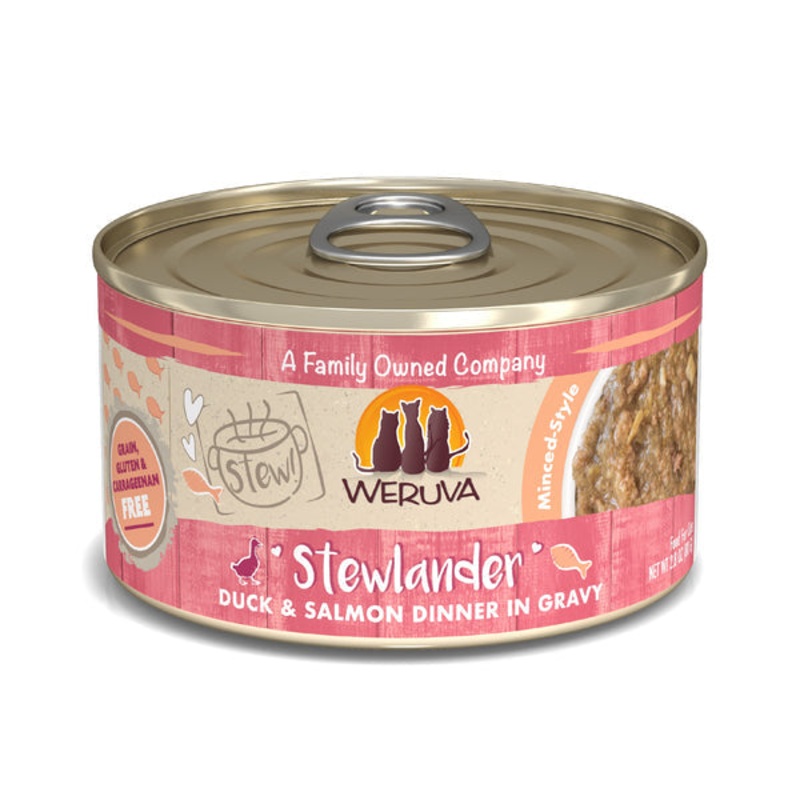 Weruva Cat Stew! Stewlander Duck & Salmon Dinner in Gravy Wet Cat Food 5.5 oz – 8pk