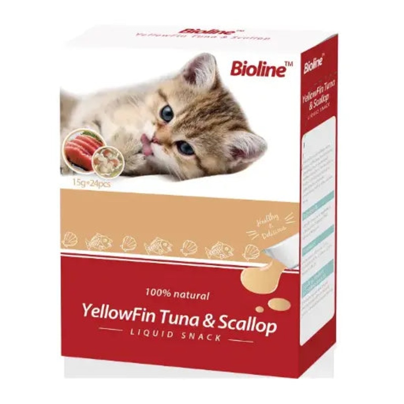 Bioline Cat Treats 15g x 24[Flavor – Yellowfin Tuna & Scallop]