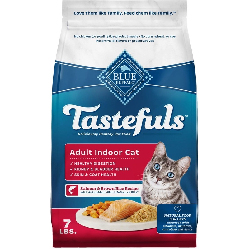 Blue Buffalo Tastefuls Indoor Adult Cat Salmon & Brown Rice Recipe Dry Food 7 lb