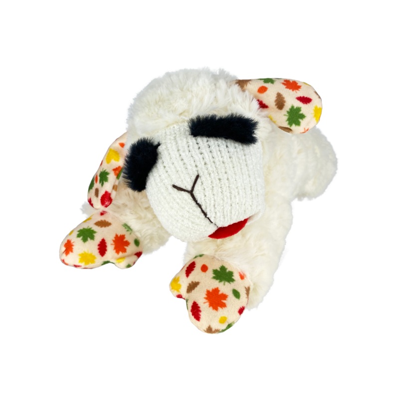 Multipet Lambchop Autumn Fall Harvest 10.5″ Lamb Chop Dog Toy with Squeaker