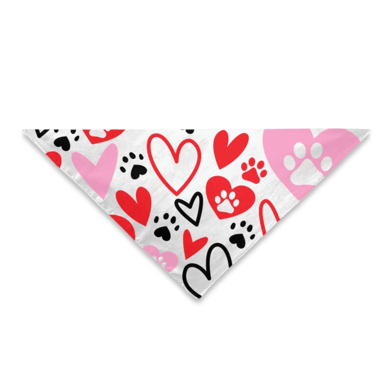 Paw Heart Bandanas Square – Polyester 24×24 inch