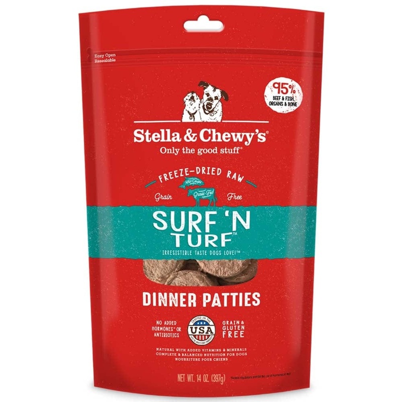 Stella & Chewy’s Surf ‘N Turf Grain Free Dinner Patties Freeze Dried Raw Dog Food 5.5 oz