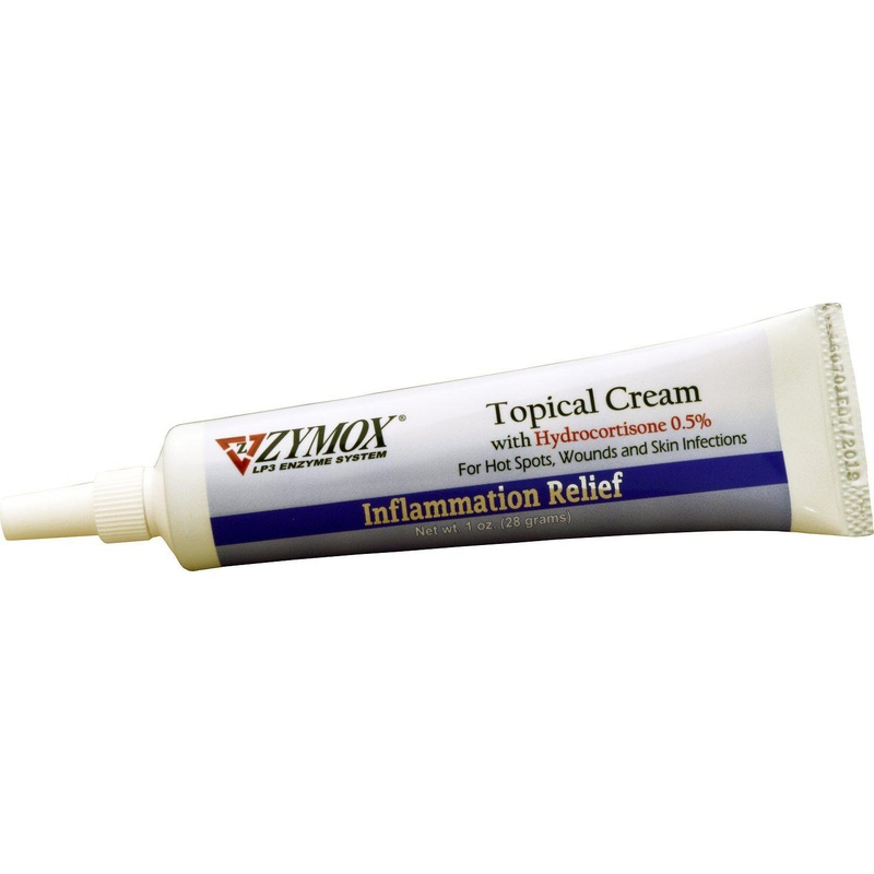 Zymox Topical Cream with Hydrocortisone 0.5% Inflammation Relief Dog and Cat Supply, 1oz.