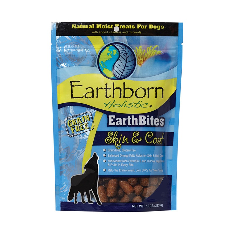 Earthborn Holistic EarthBites Grain Free Skin & Coat Dog Treats 7.5 Oz