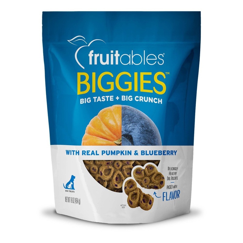 Fruitables Biggies Pumpkin & Blueberry Crunchy Dog Treats – 16oz