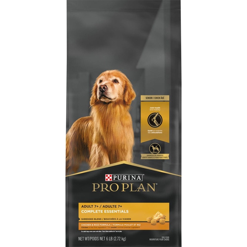 Purina Pro Plan Senior Dry Dog Food Shredded Blend Chicken & Rice Formula With Probiotics 6 lb