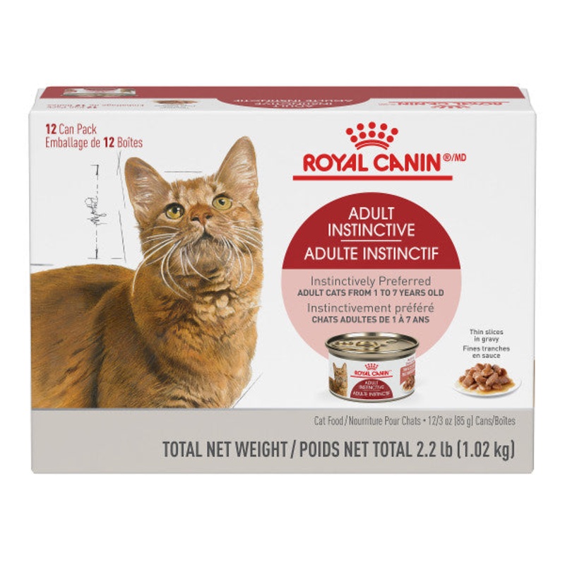 Royal Canin Feline Health Nutrition Adult Instinctive Thin Slices In Gravy Canned Cat Food – 12 can pack, 3 oz