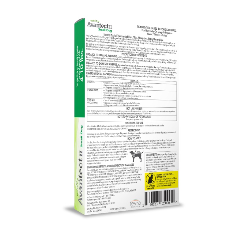 Vetality Avantect II for Dogs Small Dog (4 – 10 lbs)