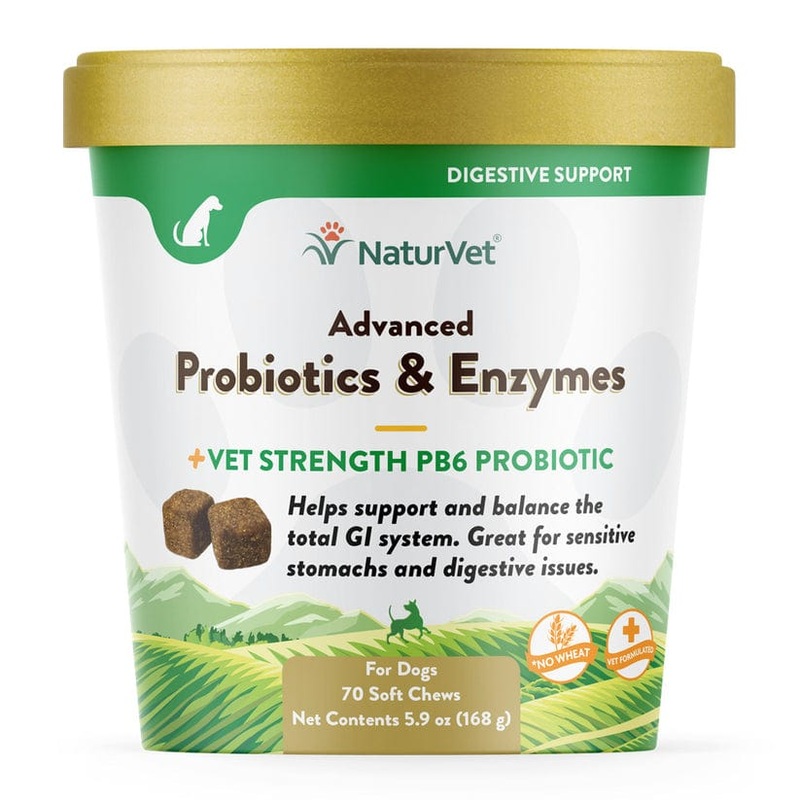 NaturVet Advanced Probiotics & Enzymes Soft Chews for Dogs 70 count