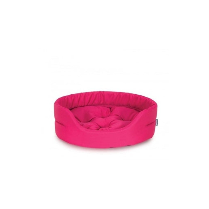 Empets Oval Bed With Cushion  Basic[Color – Pink, Dimension – 60x51x17cm]