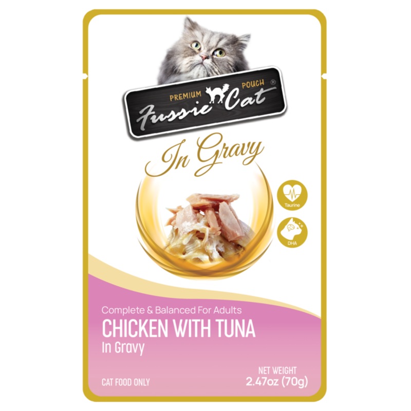 Fussie Cat Chicken with Tuna in Gravy Cat Food 2.47 oz (70g) Pouch