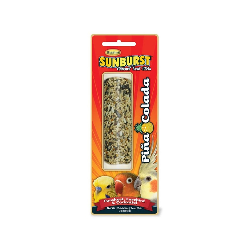 Higgins Sunburst Pina Colada Gourmet Treat Sticks for Parakeets Lovebirds & Cockatiels 3 oz
