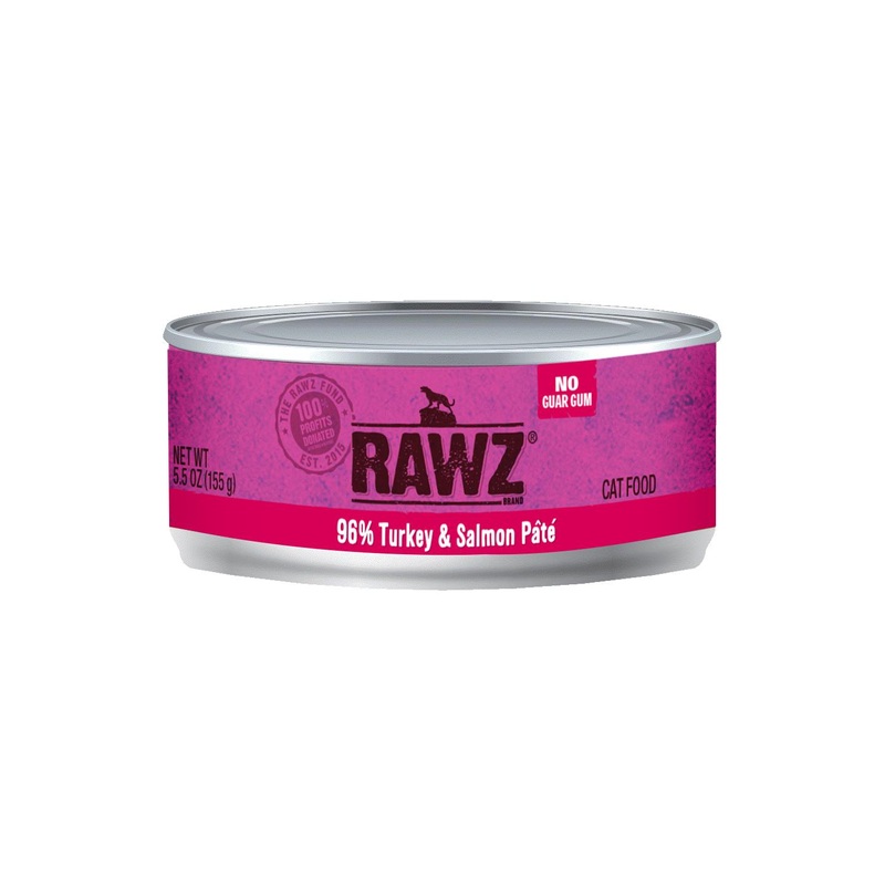 Rawz 96% Turkey & Salmon Wet Cat Food 5.5 oz