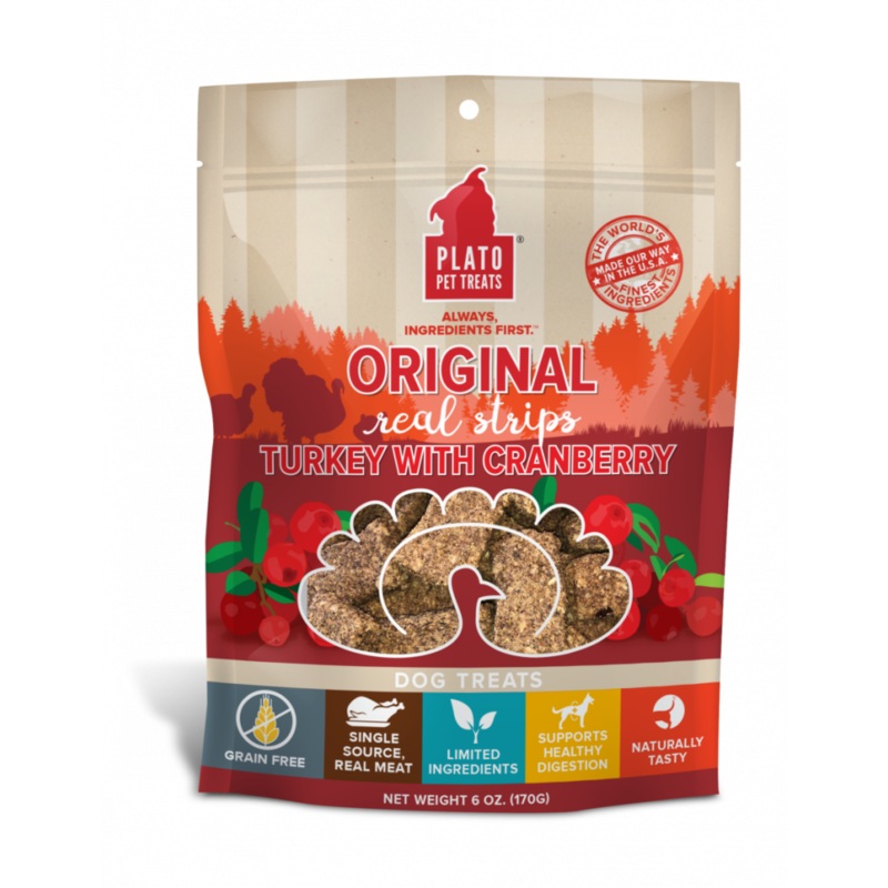 Real Strips Turkey With Cranberry Grain-Free Dog Treats 18-oz