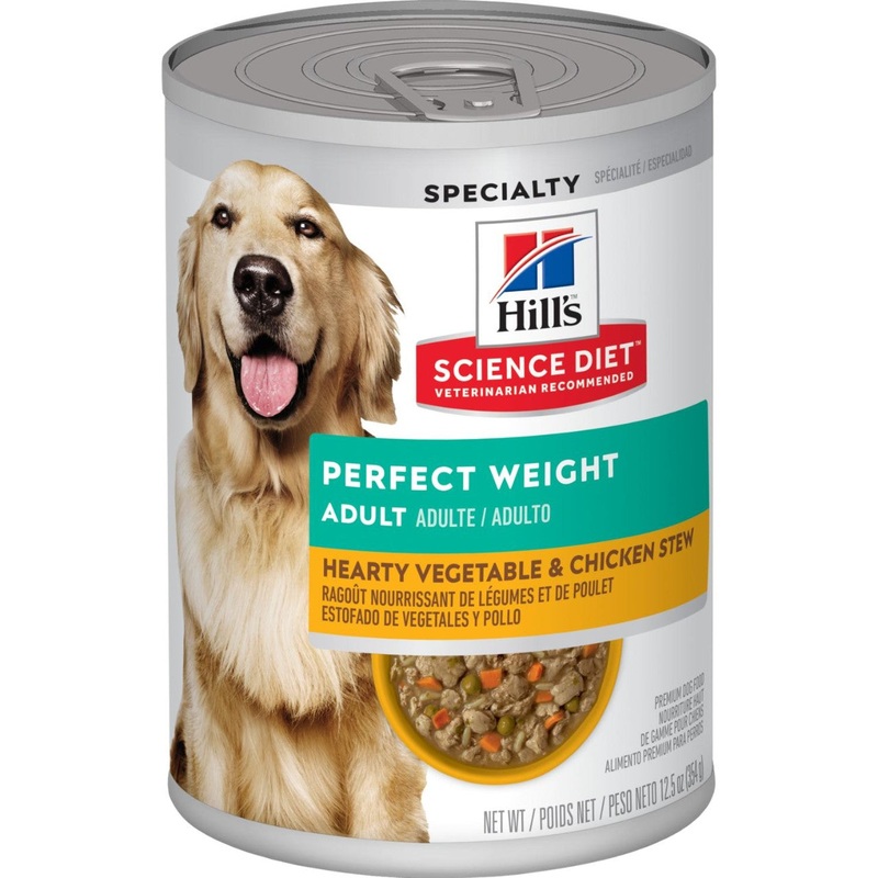 Science Diet Adult Perfect Weight Hearty Vegetable & Chicken Stew Wet Dog Food 13-oz, case of 12