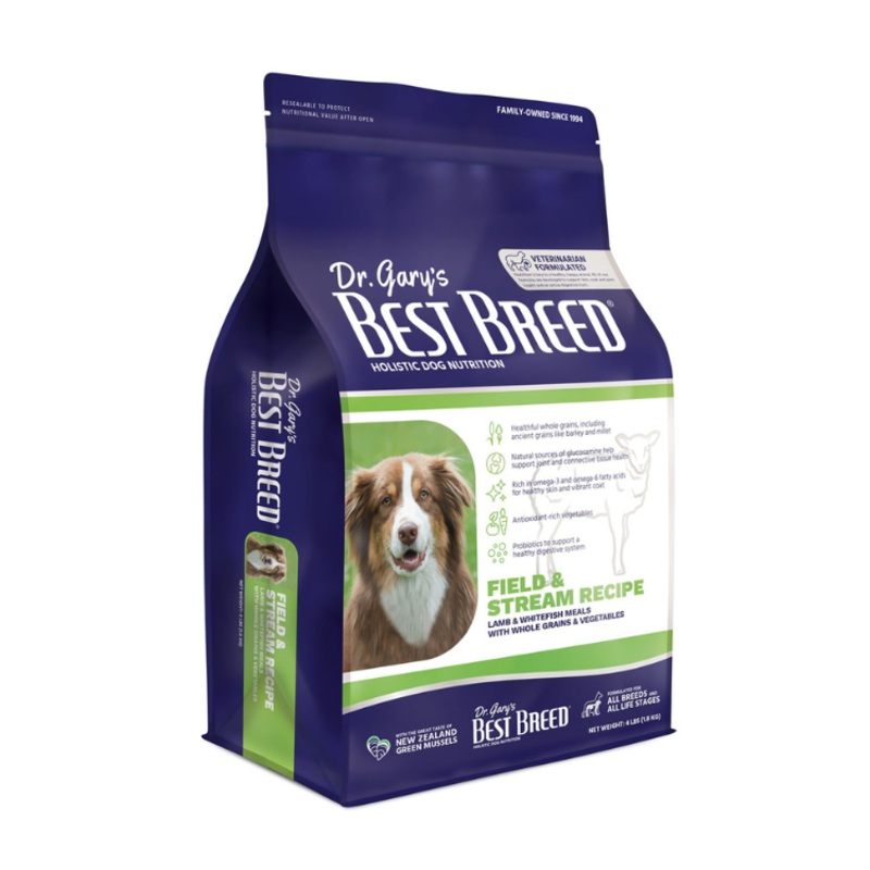 Dr. Gary’s Best Breed Holistic Field & Stream with Whitefish and Lamb Dog Food 4 lb