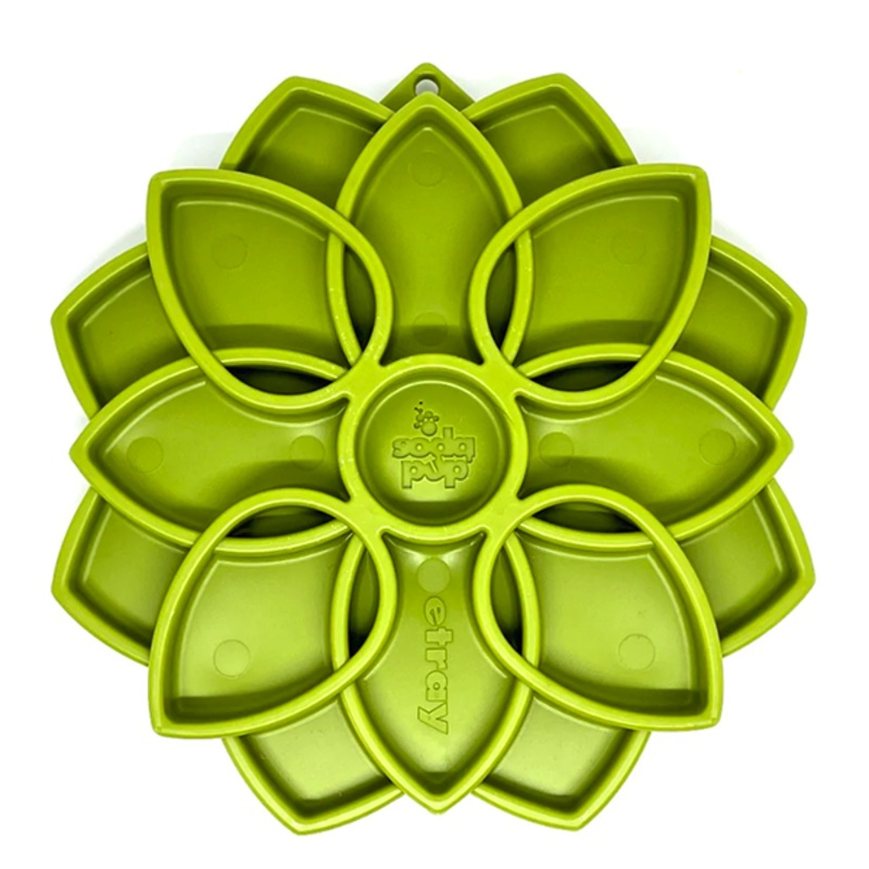 eTray Enrichment Tray Slow Feeder for Dogs Green Mandala 8 in x 8 in x .9 in