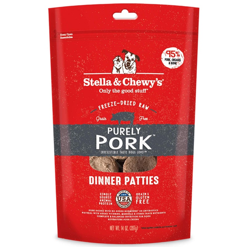Stella & Chewy’s Purely Pork Grain Free Dinner Patties Freeze Dried Raw Dog Food