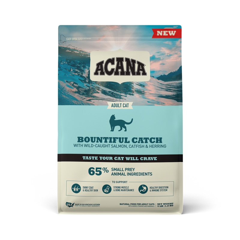 ACANA Bountiful Catch with Wild Caught Salmon Herring & Hake Cat Food 4 lb