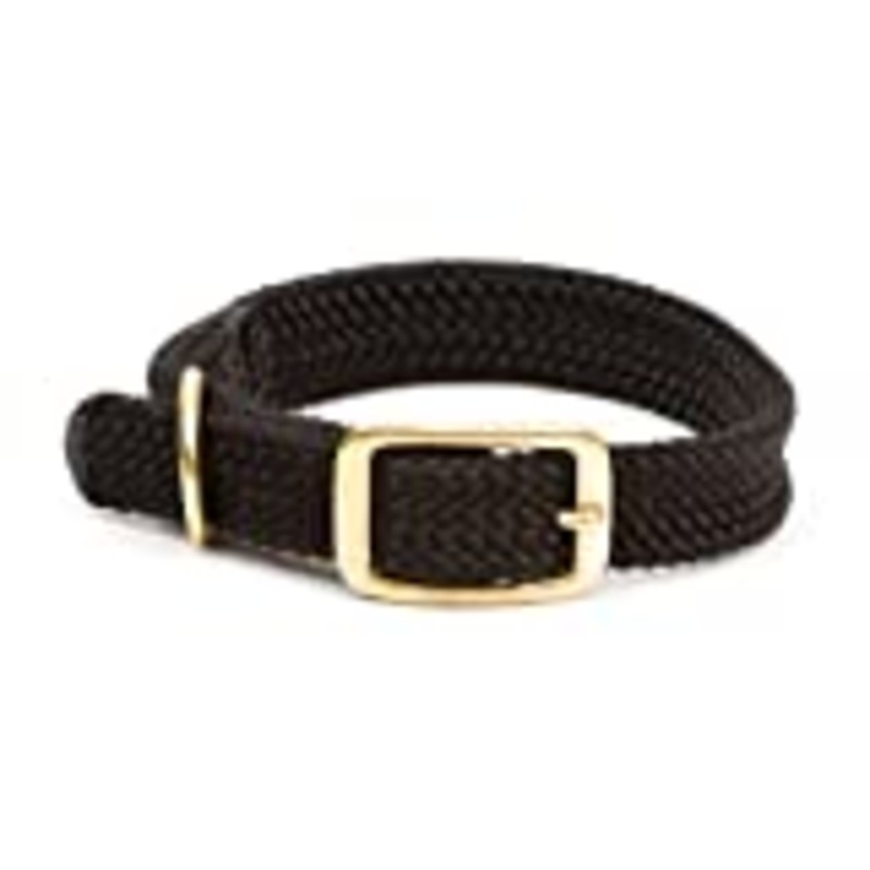 Black:Adjustable double-braid dog collarWaterproof and durable webbingFeatures all brass hardware buckle and “D” ringMatches Mendota snap leashes perfectlyChoose 1″ wide or 9/16″ wide for small breed and puppies”