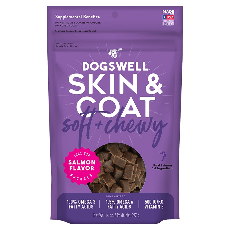 Dogswell Soft & Chewy Skin & Coat Salmon Dog Treats 14 oz