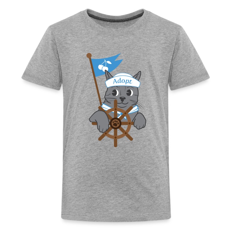 Door County Sailor Cat Kids’ Premium T-Shirt heather gray Youth XS