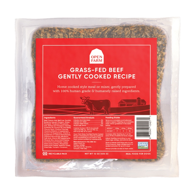 Open Farm Grass-Fed Beef Gently Cooked Recipe 16 oz