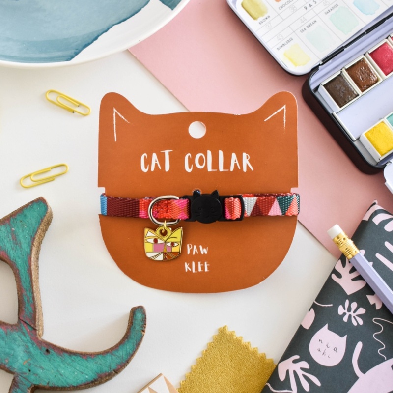 Paw Klee Famous Artist Portrait Breakaway Cat Collar with Charm