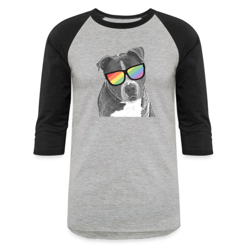 Pride Dog Baseball T-Shirt heather gray/black S