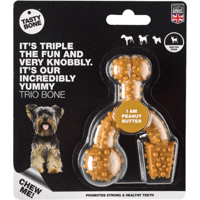 TastyBone Nylon Trio Toy Dog – Peanut Butter