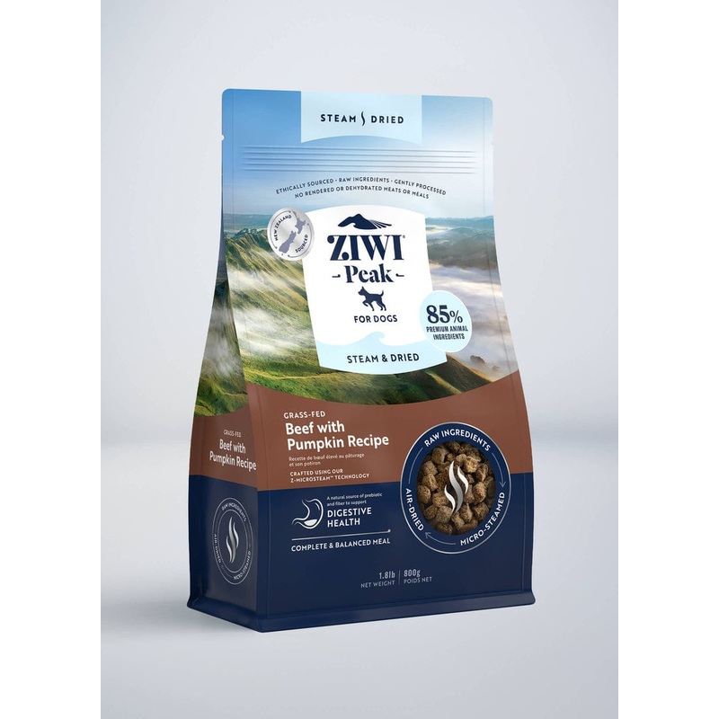 ZIWI Peak Steam & Dried Beef with Pumpkin Recipe Air-Dried Dog Food 1.8 lb