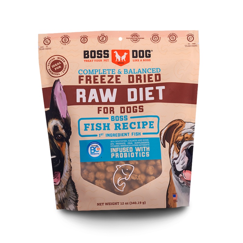 Boss Dog Brand Freeze Dried Raw Diet Fish Recipe for Dog