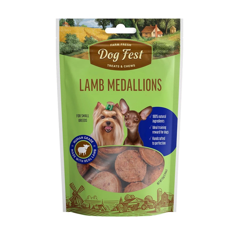 Dog Fest Lamb Medallions For Mini-Dogs – 55g (1.94oz)[Weight – 55g]