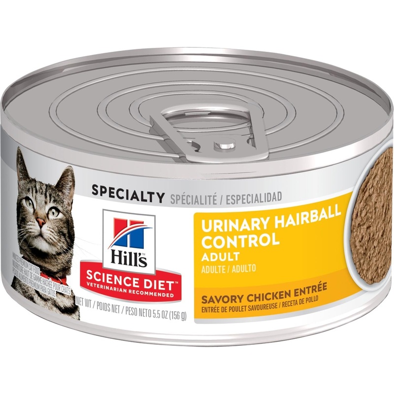 Hill’s Science Diet Adult Urinary Hairball Control Savory Chicken Entre Wet Cat Food 2.9 oz Case of 24