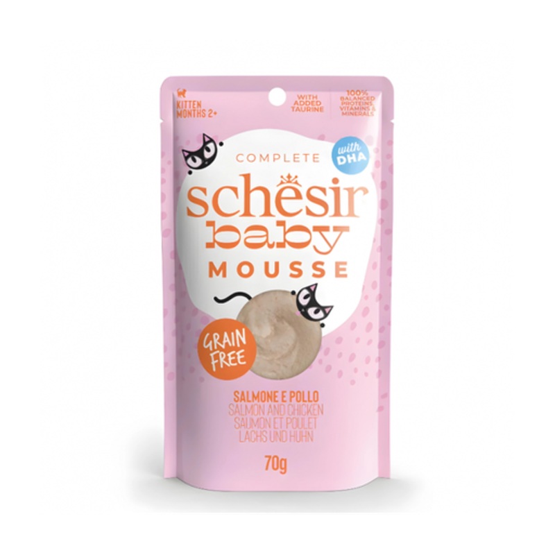 Schesir Baby Mousse Kitten – Salmon And Chicken 70g (Min Order- 12 Pouch)