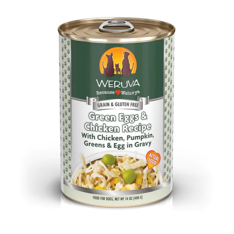 WERUVA GREEN EGGS & CHICKEN WET DOG FOOD 14oz.