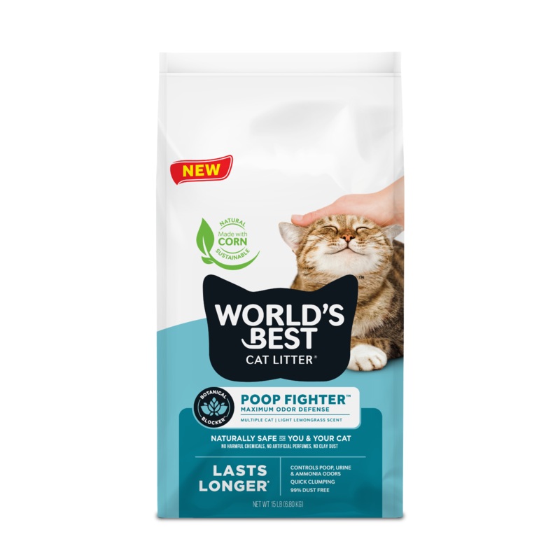 World’s Best Poop Fighter Maximum Odor Defense Cat Litter 15 lb